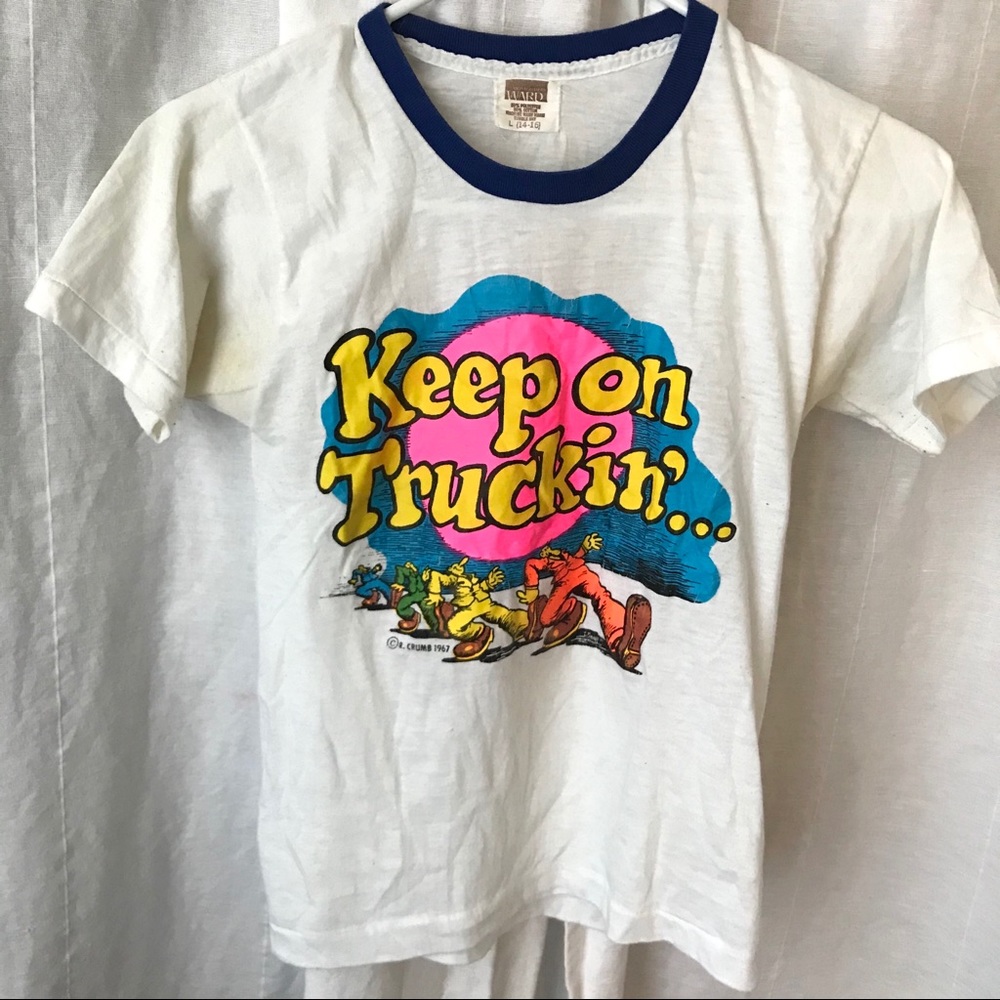 Vintage “Keep On Trucking” shirt by Robert Crumb